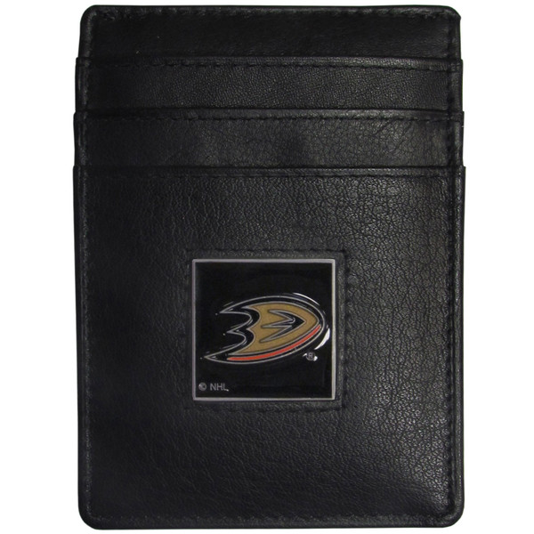 Anaheim Ducks® Leather Money Clip/Cardholder Packaged in Gift Box