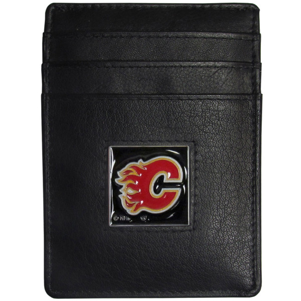 Calgary Flames® Leather Money Clip/Cardholder Packaged in Gift Box