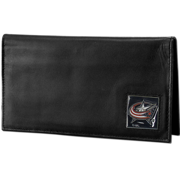 Columbus Blue Jackets® Deluxe Leather Checkbook Cover