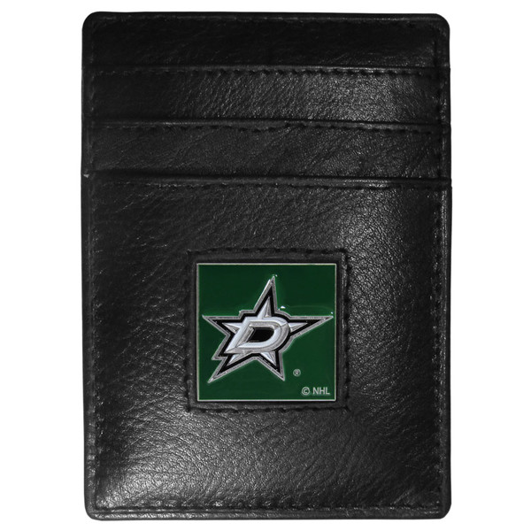 Dallas Stars Leather Money Clip/Cardholder Packaged in Gift Box