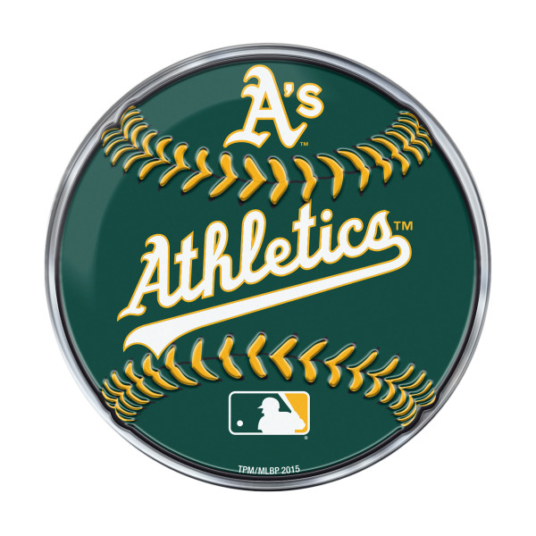 Oakland Athletics Embossed Baseball Emblem Primary Logo and Wordmark