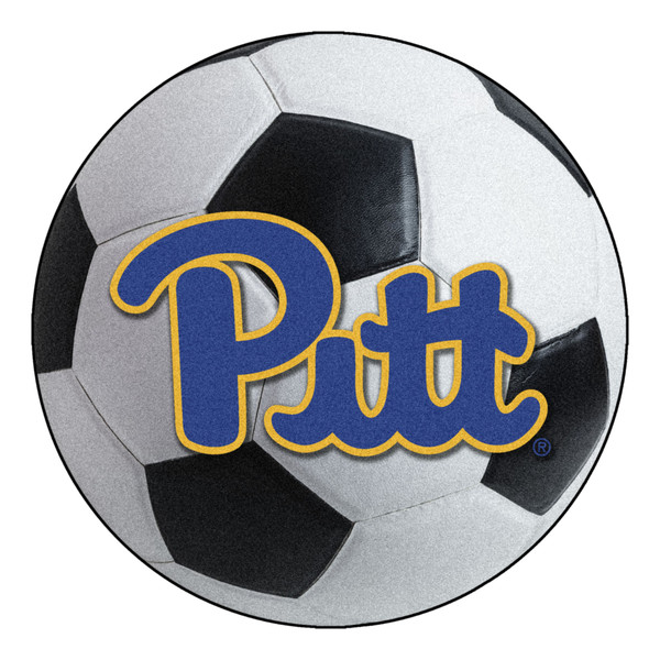 University of Pittsburgh - Pitt Panthers Soccer Ball Mat "Script 'Pitt'" Logo White
