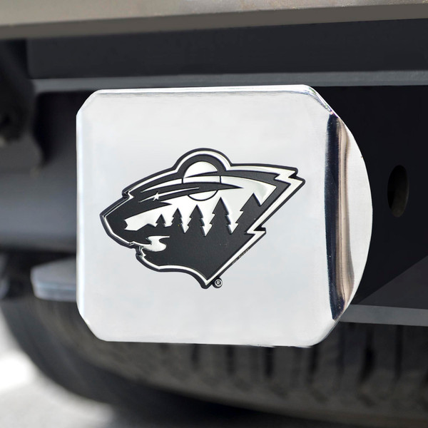 NHL - Minnesota Wild Hitch Cover - Chrome on Chrome 3.4"x4"