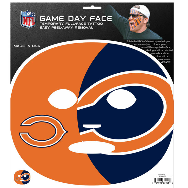 Chicago Bears Game Face Temporary Tattoo