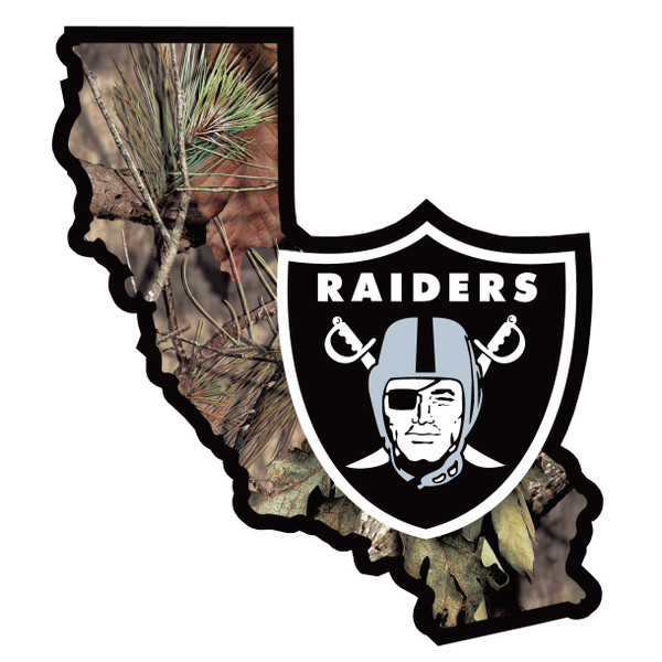 Las Vegas Raiders State Decal w/Mossy Oak Camo