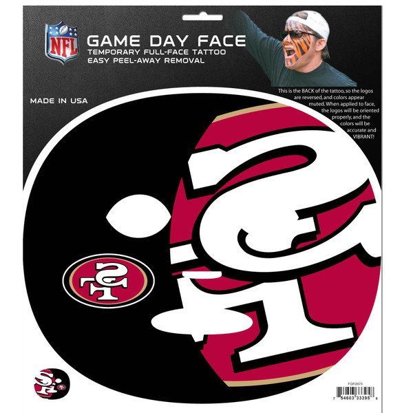 San Francisco 49ers Game Face Temporary Tattoo