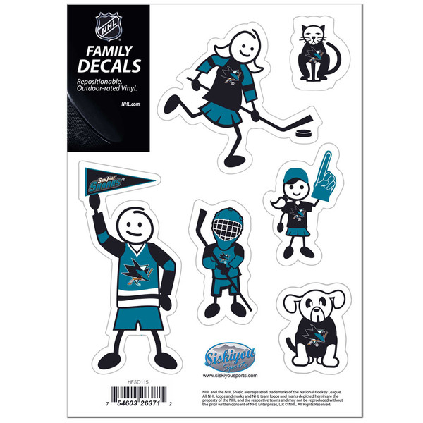 San Jose Sharks® Family Decal Set Small