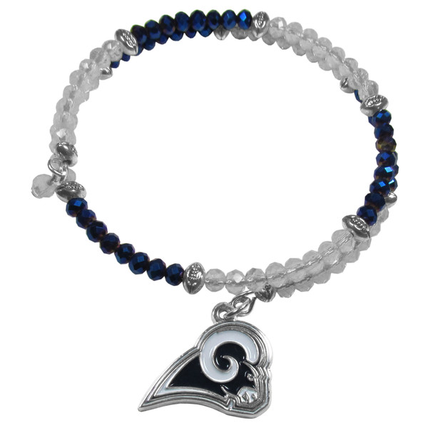 Los Angeles Rams Crystal Memory Wire Bracelet