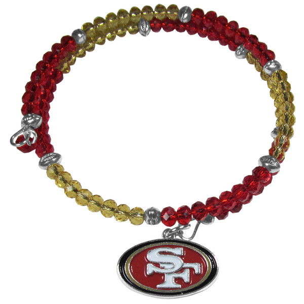 San Francisco 49ers Crystal Memory Wire Bracelet