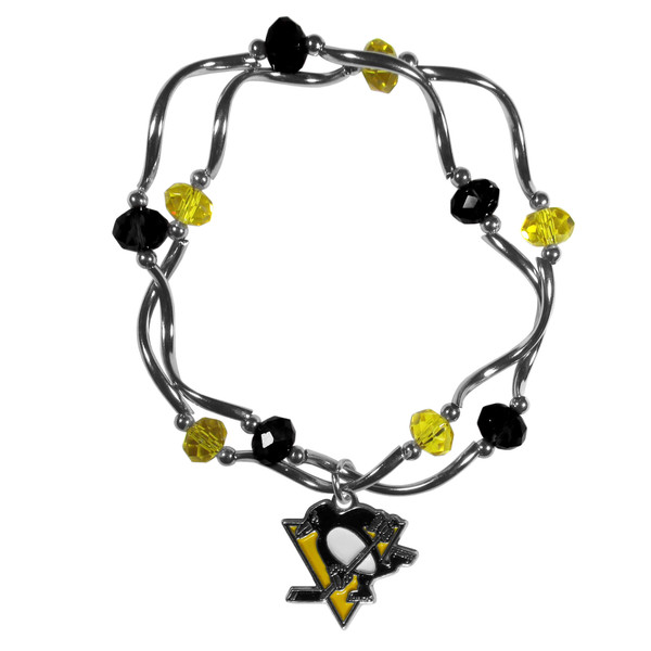 Pittsburgh Penguins® Crystal Bead Bracelet