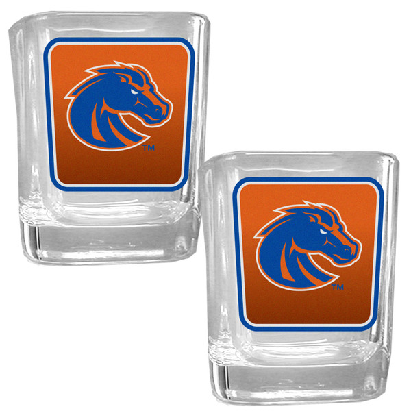 Boise St. Broncos Square Glass Shot Glass Set