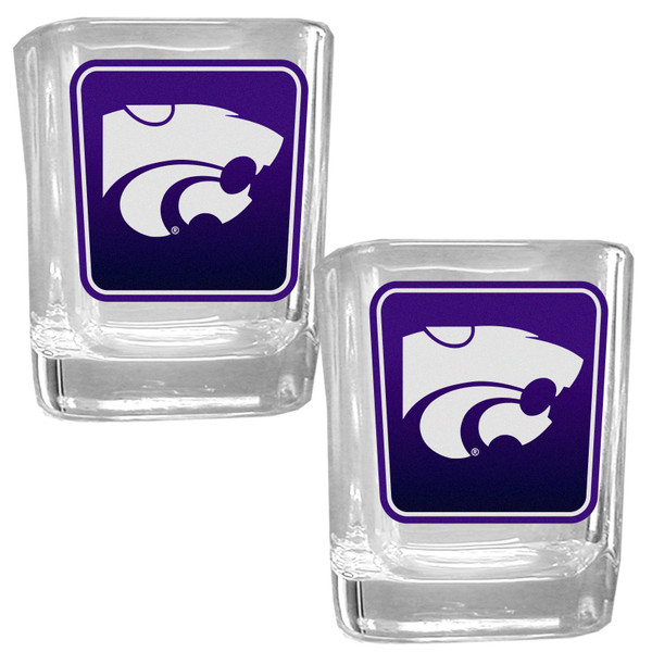 Kansas St. Wildcats Square Glass Shot Glass Set