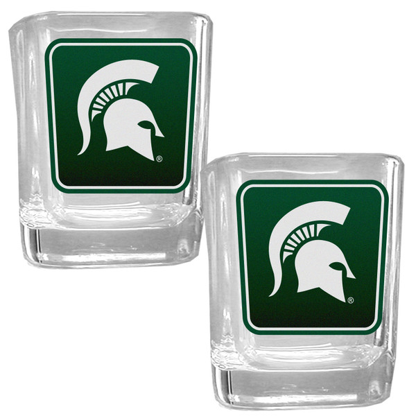 Michigan St. Spartans Square Glass Shot Glass Set
