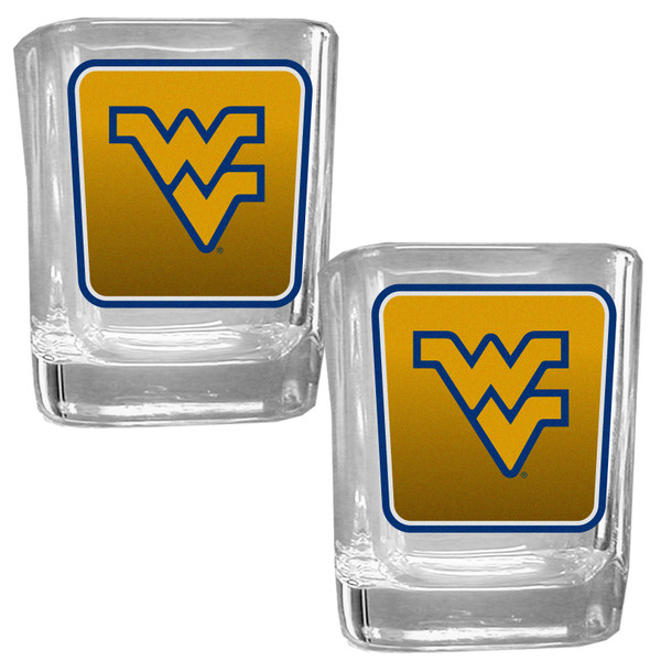 W. Virginia Mountaineers Square Glass Shot Glass Set