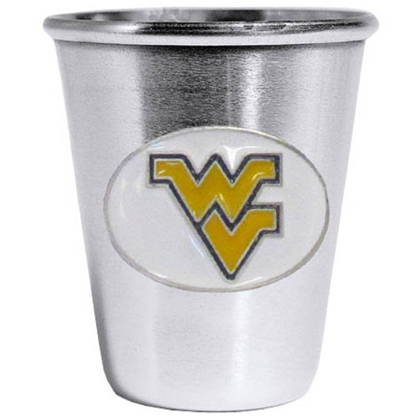 W. Virginia Mountaineers Steel Shot Glass