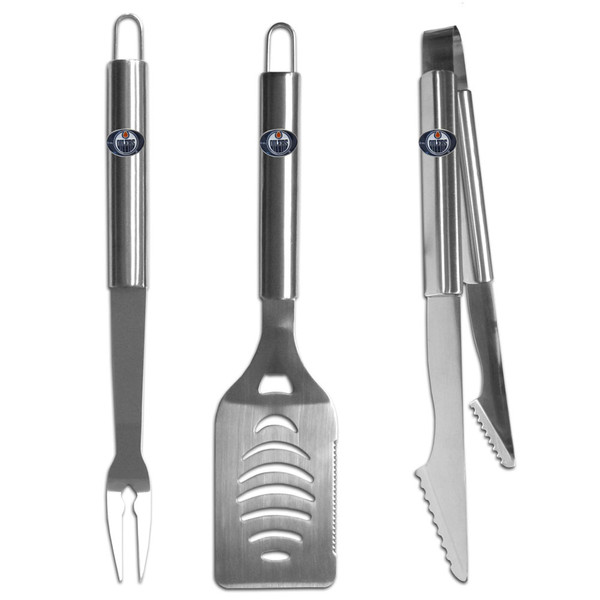 Edmonton Oilers® 3 pc Stainless Steel BBQ Set