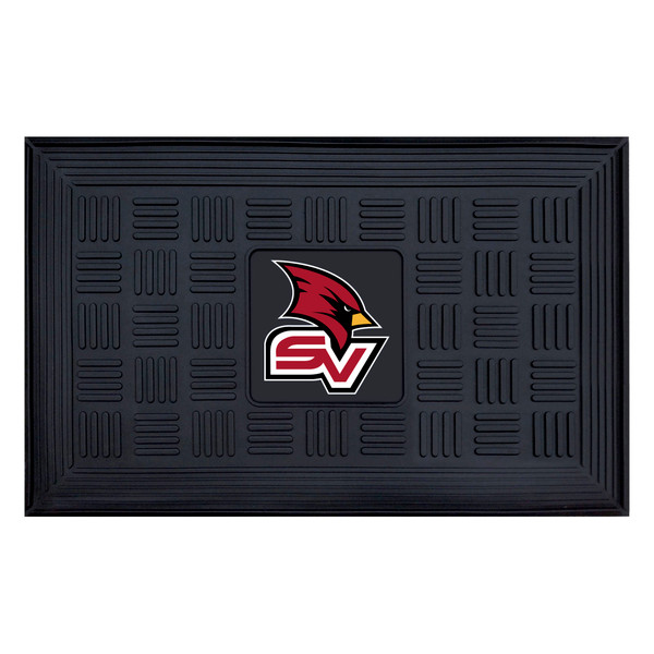 Saginaw Valley State University - Saginaw Valley State Cardinals Medallion Door Mat "Cardinal Head & SV" Logo Black