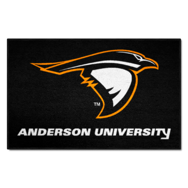 Anderson University (IN) - Anderson (IN) Ravens Starter Mat Raven Head Primary Logo Black
