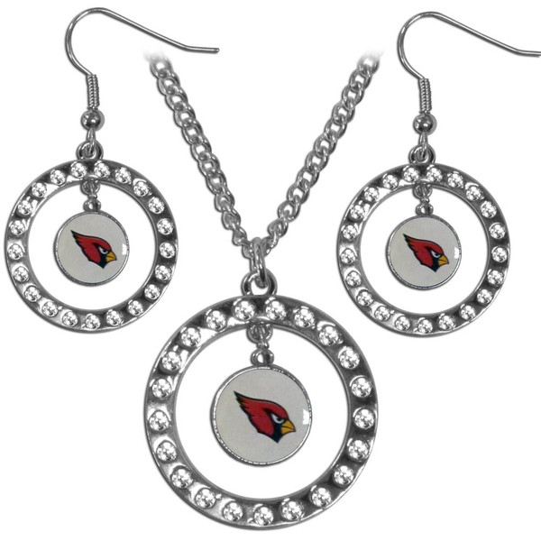 Arizona Cardinals Rhinestone Hoop Jewelry Set