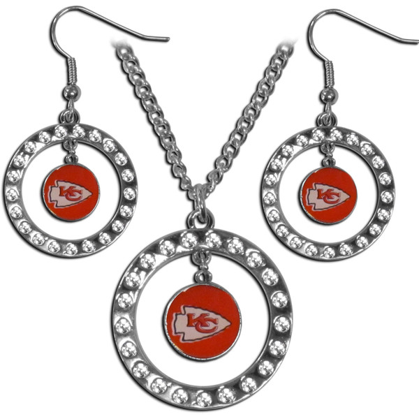 Kansas City Chiefs Rhinestone Hoop Jewelry Set