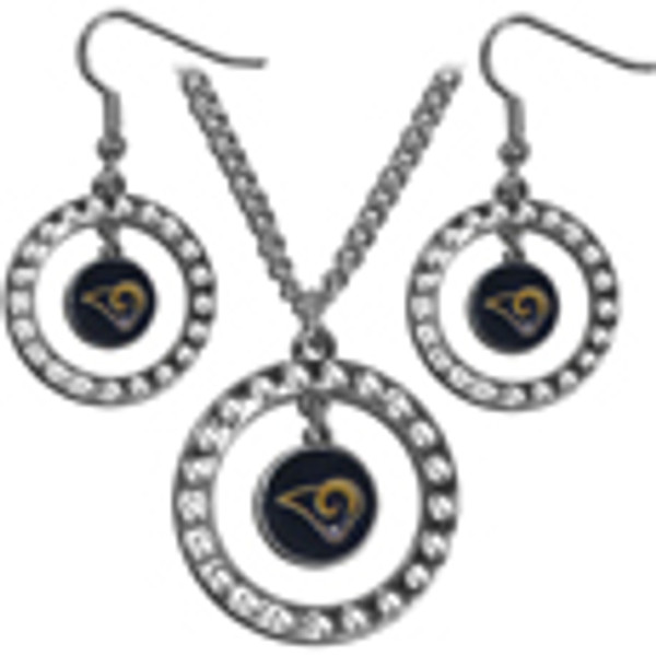 Los Angeles Rams Rhinestone Hoop Jewelry Set