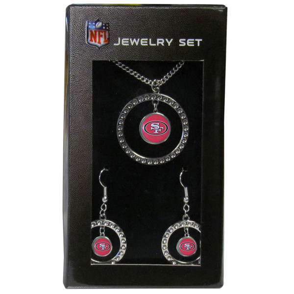 San Francisco 49ers Rhinestone Hoop Jewelry Set