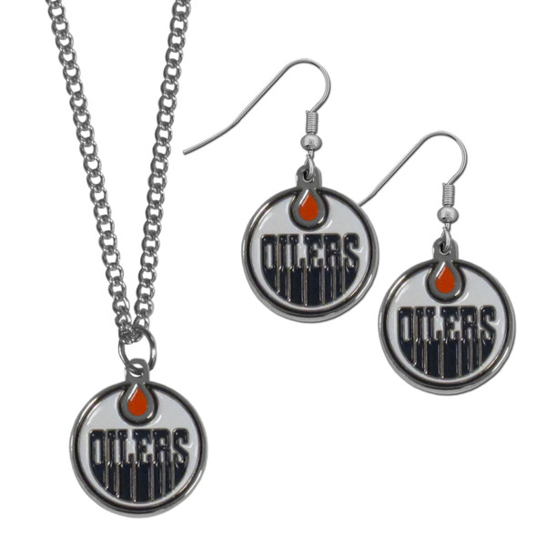 Edmonton Oilers® Dangle Earrings and Chain Necklace Set