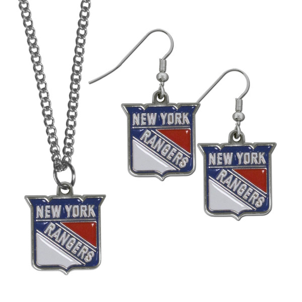 New York Rangers® Dangle Earrings and Chain Necklace Set