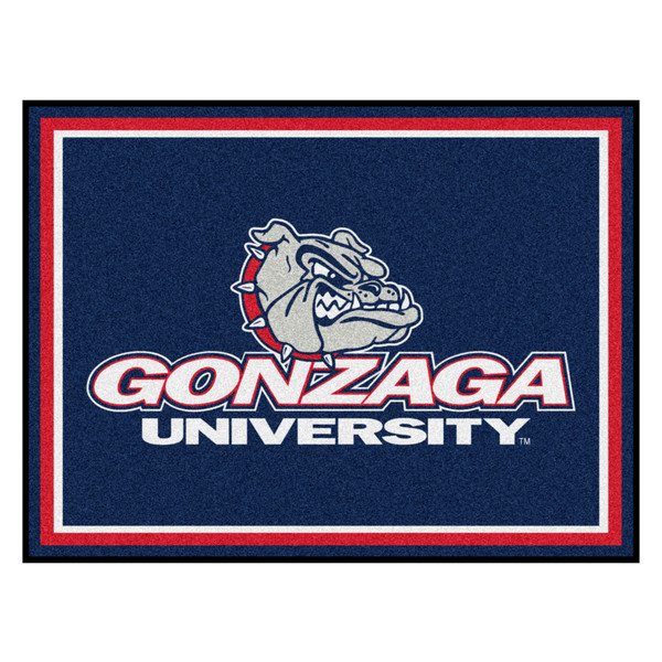 Gonzaga University - Gonzaga Bulldogs 8x10 Rug Bulldog with Wordmark Primary Logo Blue
