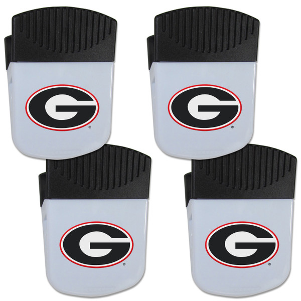 Georgia Bulldogs Chip Clip Magnet with Bottle Opener, 4 pack