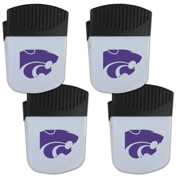 Kansas St. Wildcats Chip Clip Magnet with Bottle Opener, 4 pack