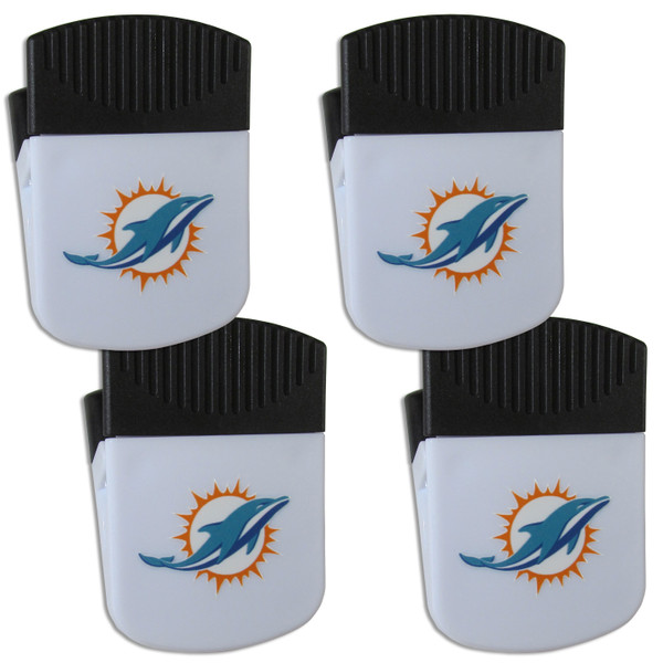 Miami Dolphins Chip Clip Magnet with Bottle Opener, 4 pack