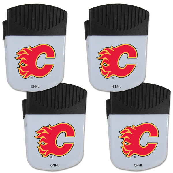 Calgary Flames Chip Clip Magnet with Bottle Opener, 4 pack