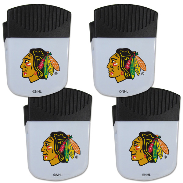 Chicago Blackhawks Chip Clip Magnet with Bottle Opener, 4 pack