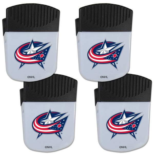 Columbus Blue Jackets Chip Clip Magnet with Bottle Opener, 4 pack