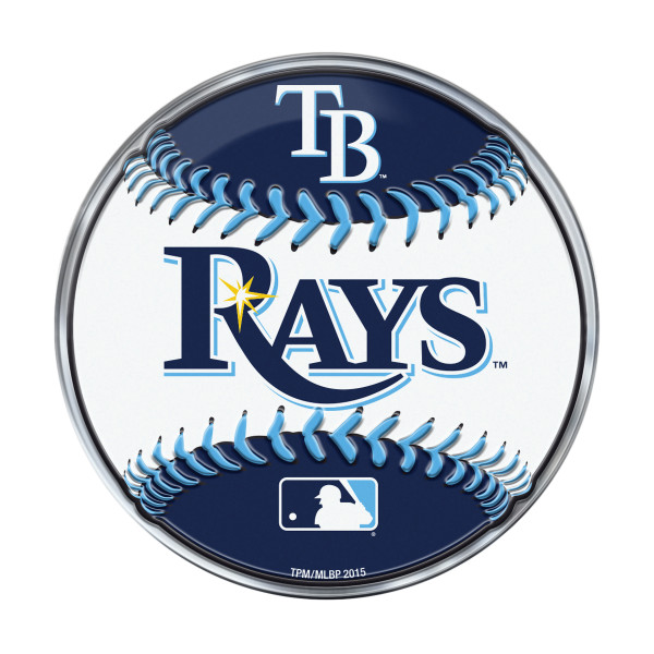 Tampa Bay Rays Embossed Baseball Emblem Primary Logo and Wordmark