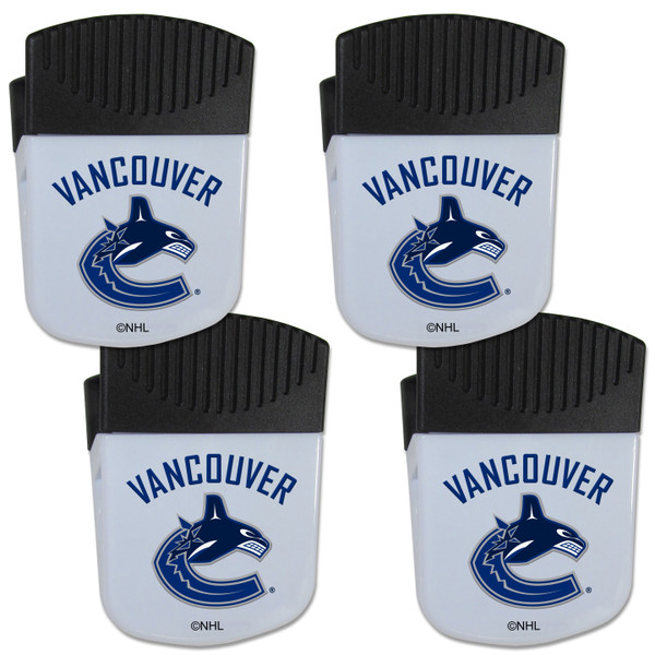 Vancouver Canucks Chip Clip Magnet with Bottle Opener, 4 pack