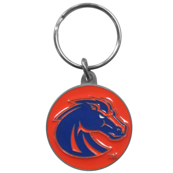 Boise St. Broncos Carved Metal Key Chain