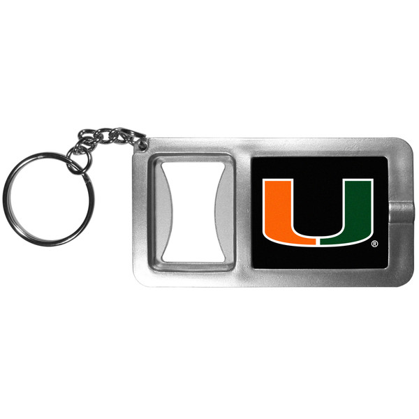 Miami Hurricanes Flashlight Key Chain with Bottle Opener