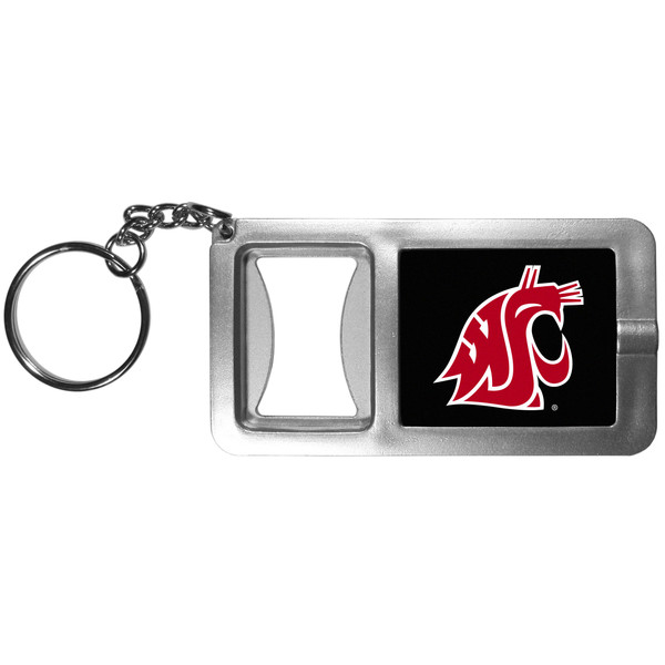 Washington St. Cougars Flashlight Key Chain with Bottle Opener