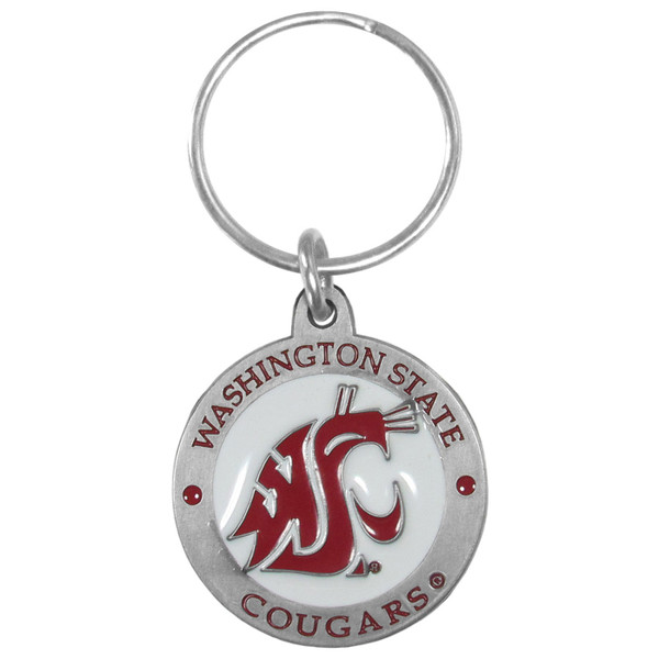 Washington St. Cougars Carved Metal Key Chain