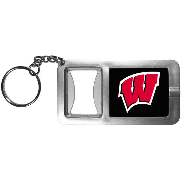 Wisconsin Badgers Flashlight Key Chain with Bottle Opener