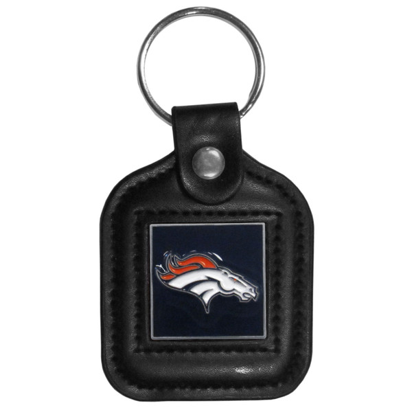 Denver Broncos Square Leatherette Key Chain