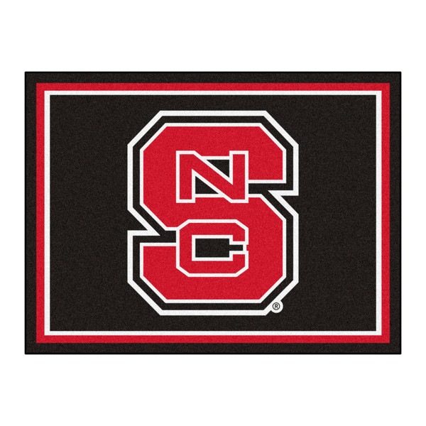 North Carolina State University - NC State Wolfpack 8x10 Rug "NCS" Primary Logo Black