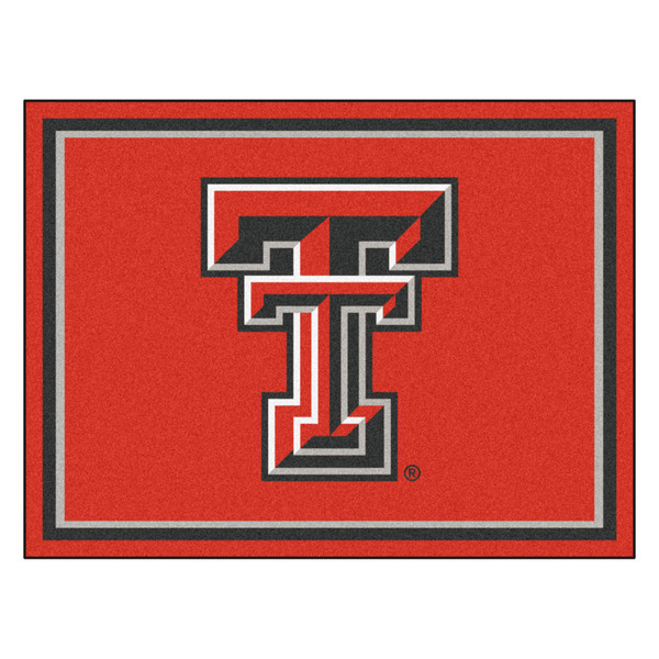 Texas Tech University - Texas Tech Red Raiders 8x10 Rug Double T Primary Logo Red