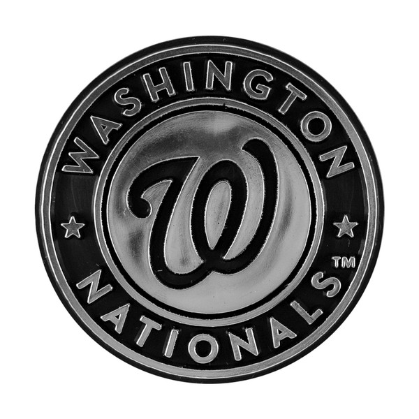 Washington Nationals Molded Chrome Emblem "Circular Washington Nationals with W" Primary Logo