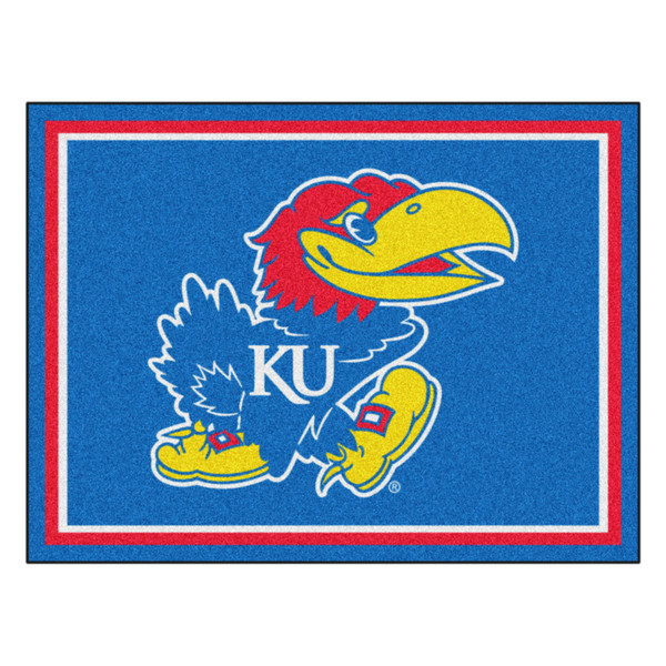 University of Kansas - Kansas Jayhawks 8x10 Rug Jayhawk Primary Logo Blue