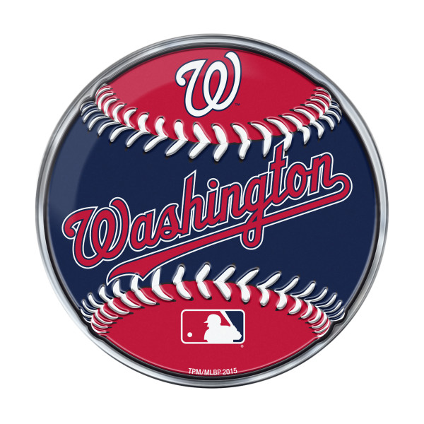 Washington Nationals Embossed Baseball Emblem Primary Logo and Wordmark