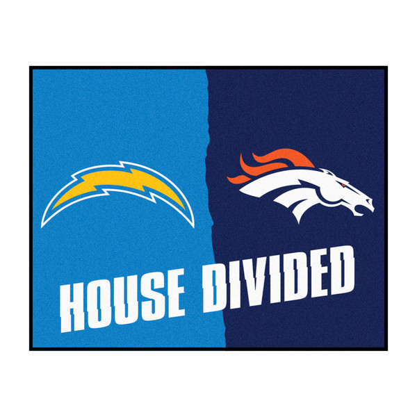 NFL House Divided - Chargers/ Broncos House Divided Mat House Divided Multi
