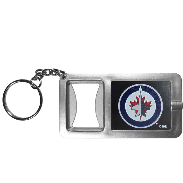 Winnipeg Jets Flashlight Key Chain with Bottle Opener